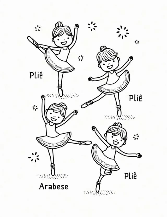 Ballet Warm-Up Exercises Coloring Page