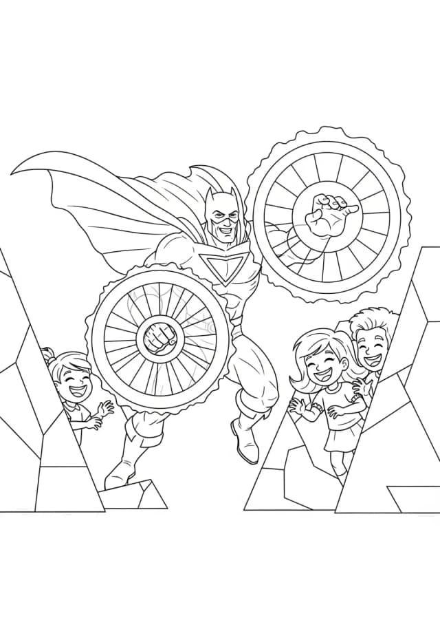 Energy Shield Hero Deflecting Attacks Coloring Page