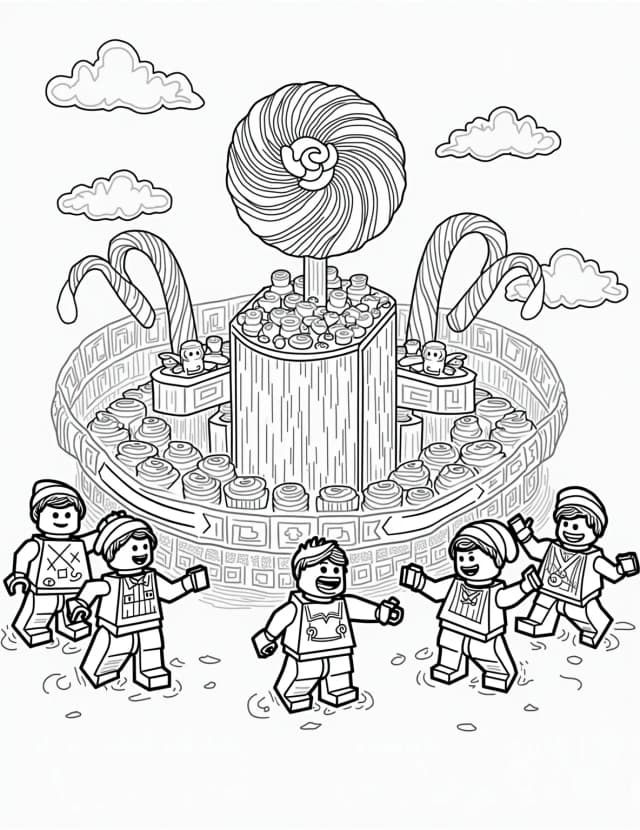 Lego Candy Factory Coloring Page
