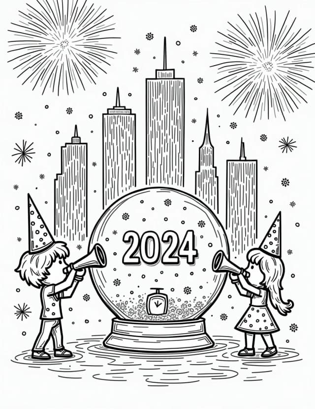 New Year's Eve Celebration Snow Globe