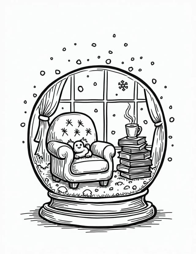 Cozy Reading Nook Snow Globe