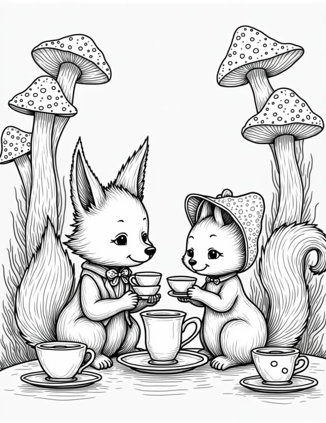 Fox and Squirrel Tea Party
