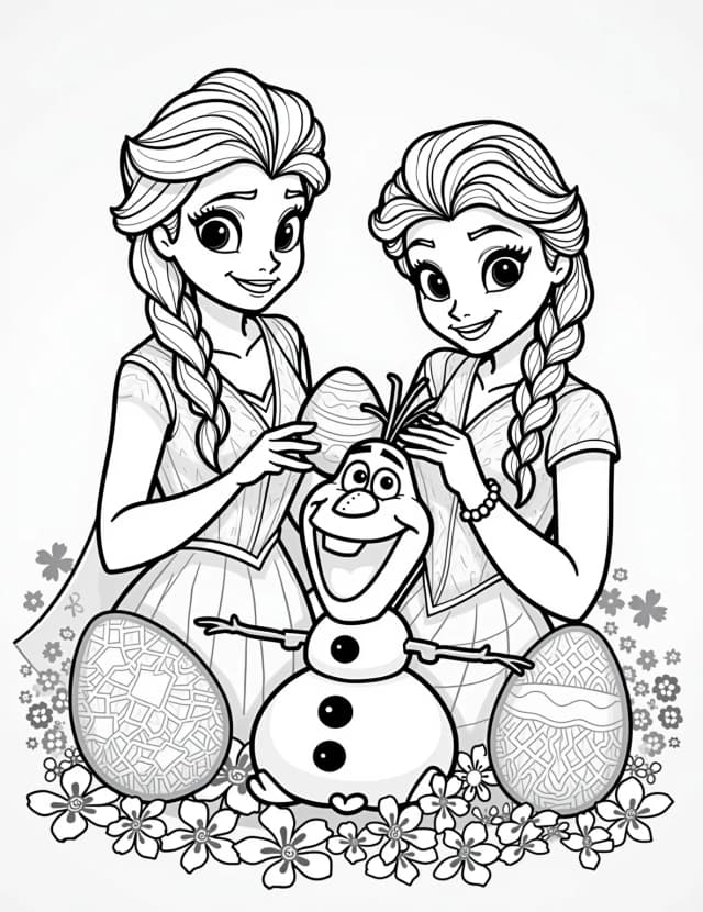 Elsa and Anna's Frozen Easter Egg Decorating