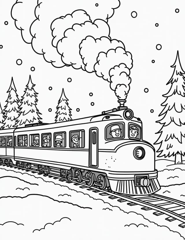 Polar Express Adventure Coloring Page