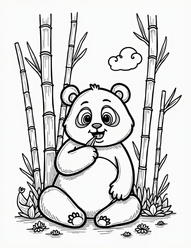Playful Panda's Bamboo Picnic