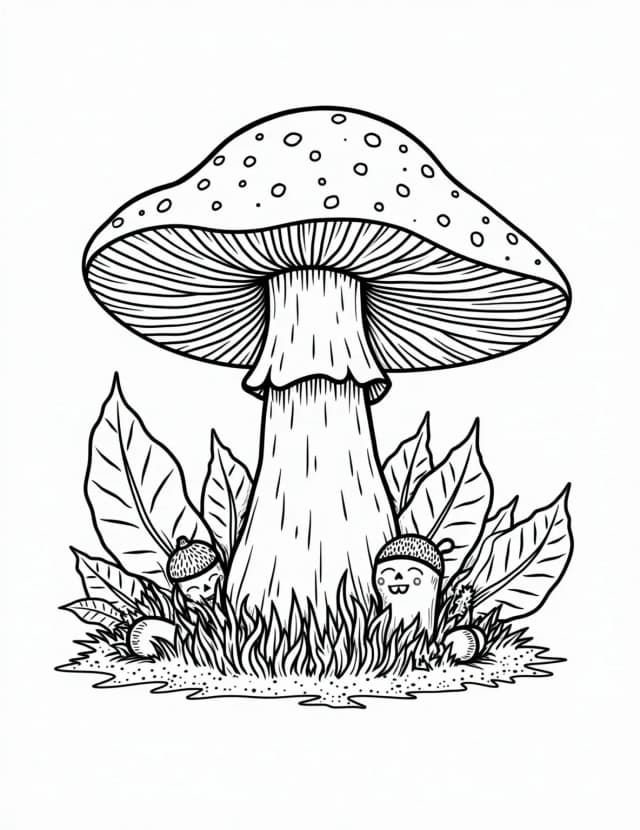 Mushroom coloring pages