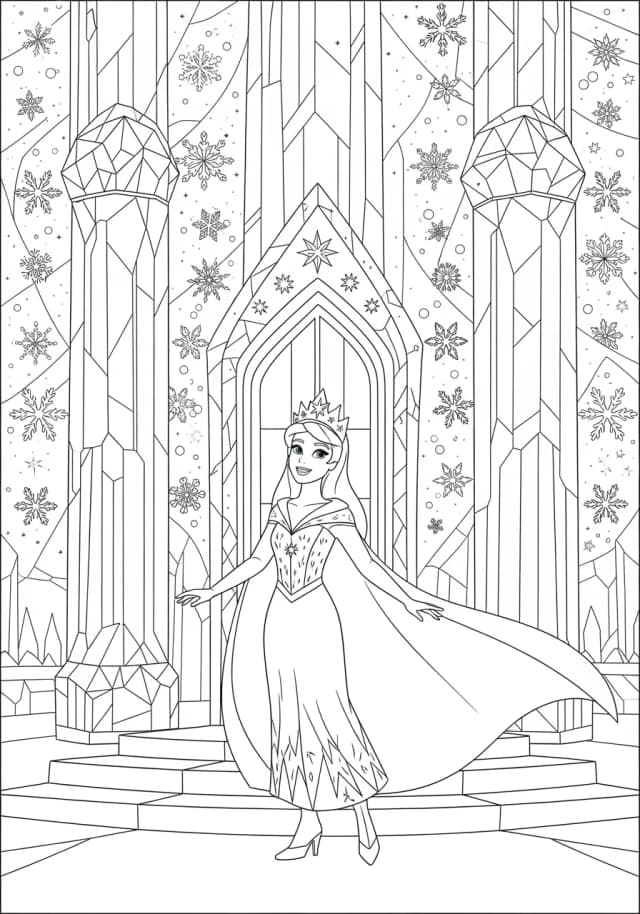 Ice Princess Winter Wonderland Coloring Page