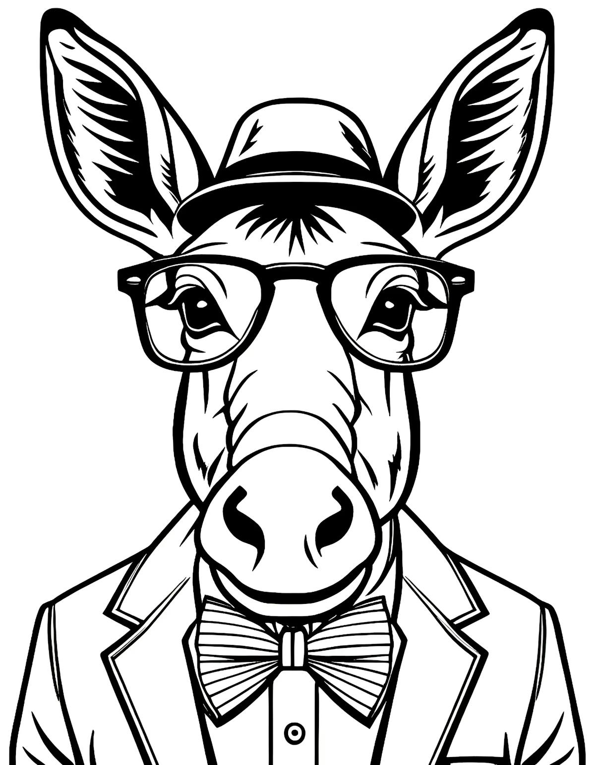 donkey, bowtie, glasses