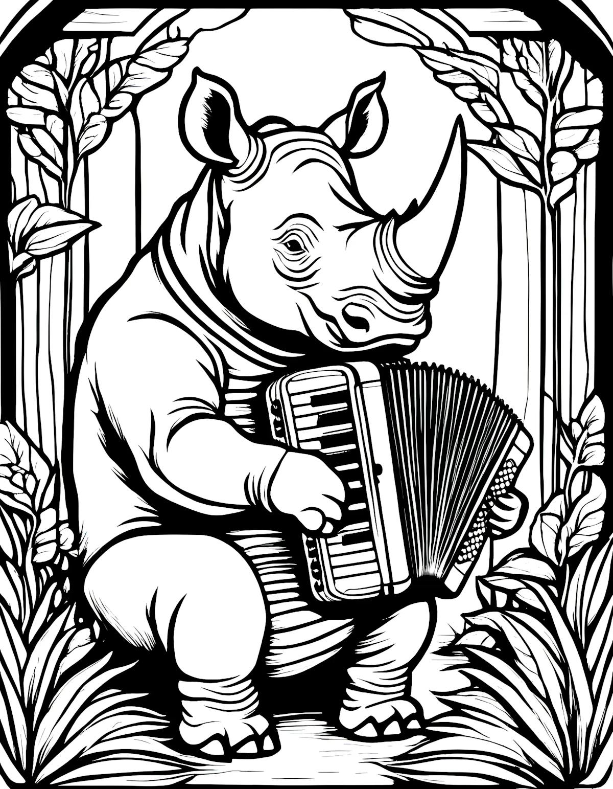 rhino playing the accordion