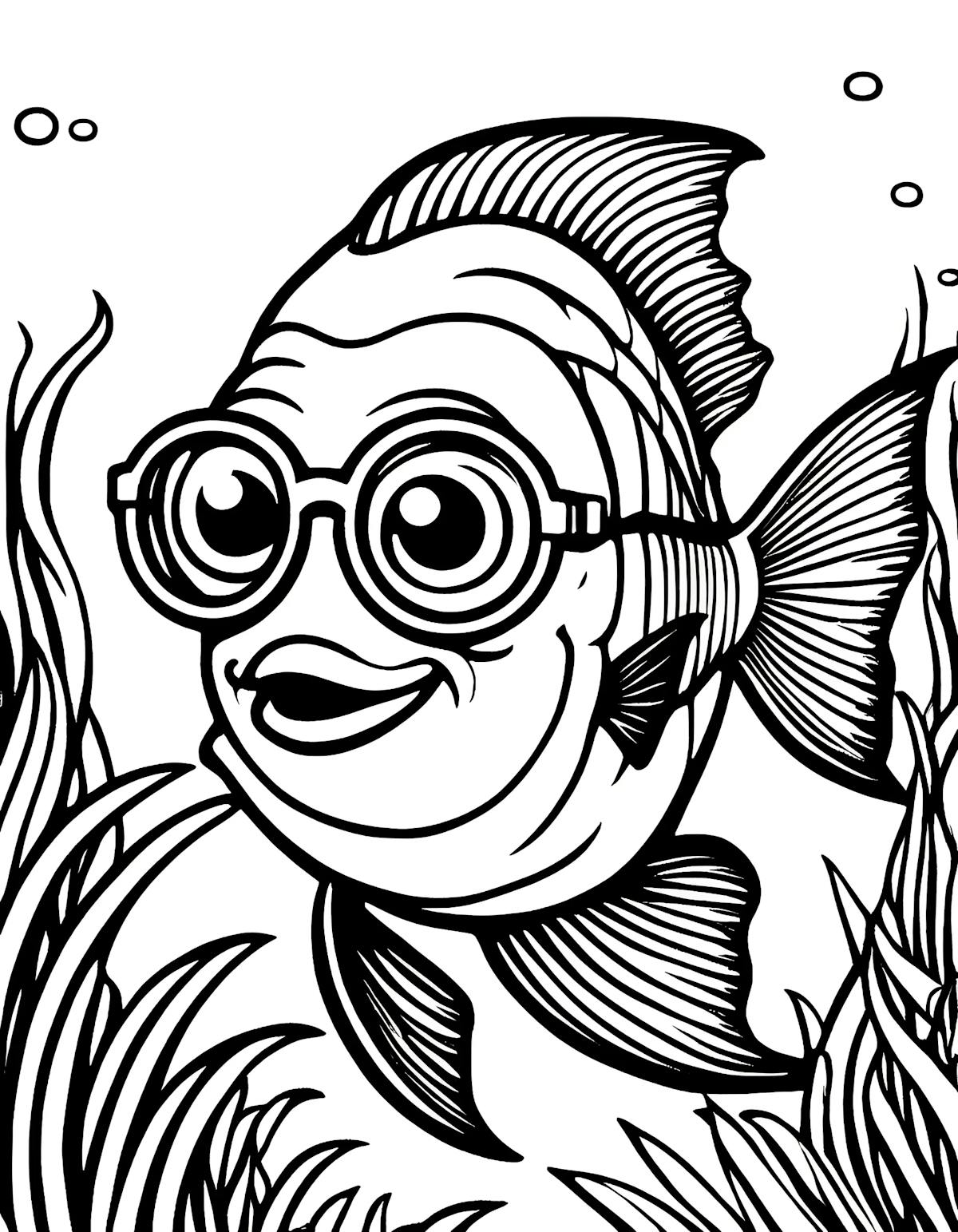 a fish with glasses