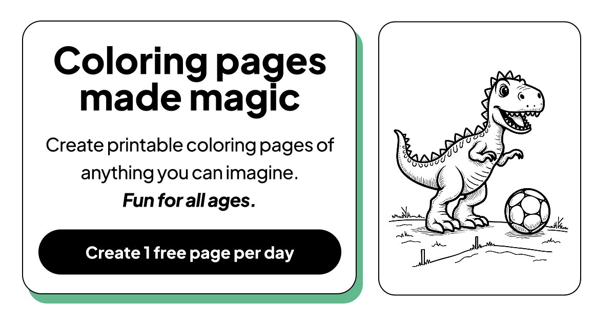 Coloring page of "A happy dinosaur playing soccer" Color.lol